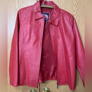 Red Leather jacket sz 2X